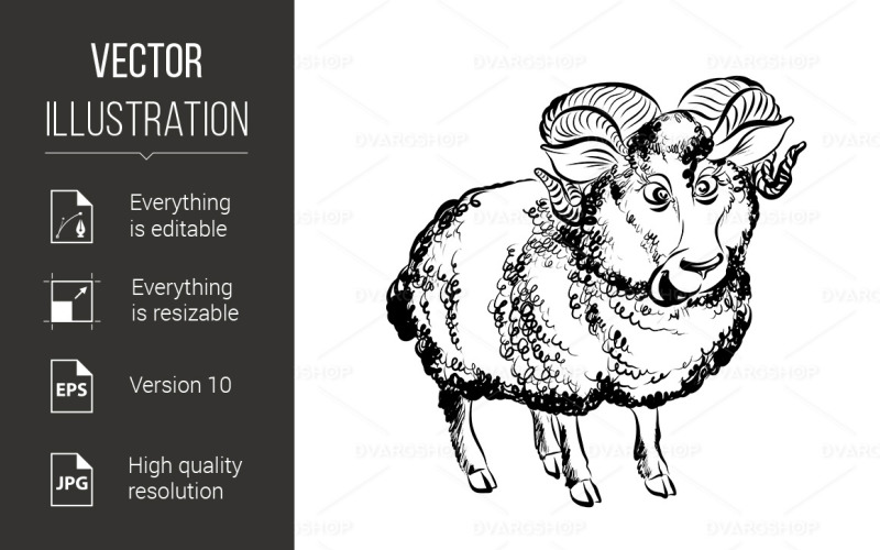 Download Vector "Funny Lamb - Vector Image" / Funny Lamb - Vector Image - Vector на тему графика cartoon,lamb,funny,background,sketch,white,character,illustration,farmer,animal,ewe,farmyard,card,vector,domestic,cute,wool,agriculture,drawing,nature