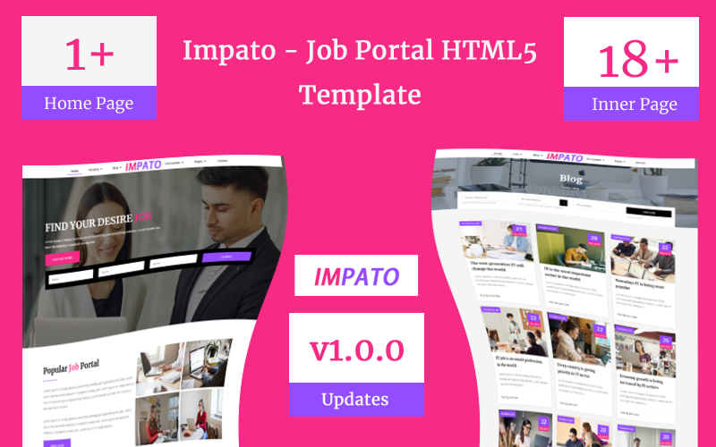 Impato- Job Portal Html5 Teamsjabloon Website-sjabloon