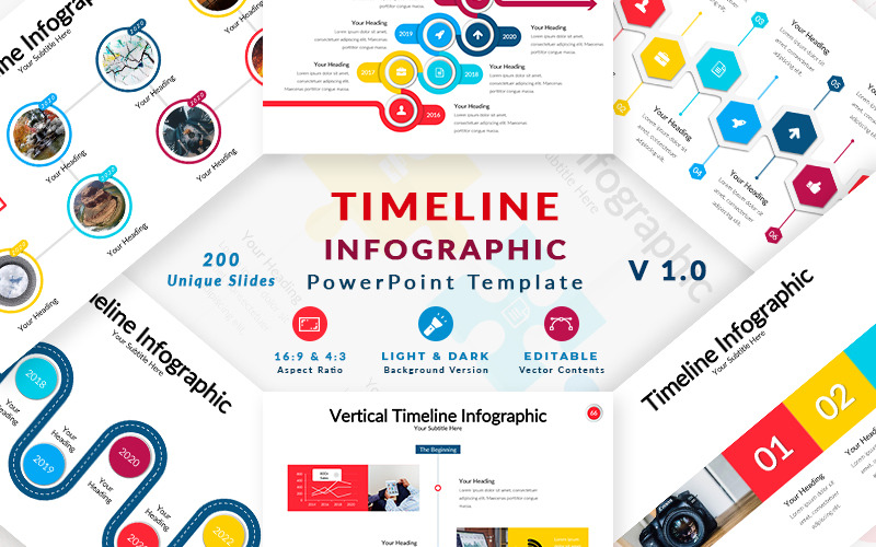 Oś czasu Infografika Szablon PowerPoint