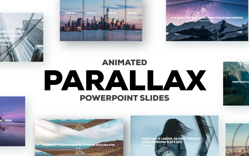 Parallax Effect Slides Шаблон PowerPoint