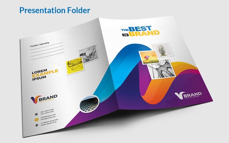 Download Фирменный стиль "Presentation Folder - Corporate Identity Template" / Presentation Folder - Corporate Identity Template - Фирменный стиль на тему графика black,blue,both side design,business card,creative,design,flyer,graphic,green,landscape,logo,magazine,modern,modern design,official,print,print ready,professional,simple,standard