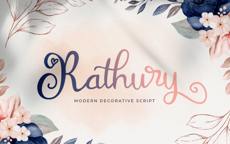 Rathury - Carattere corsivo decorativo moderno