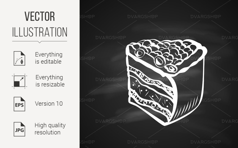 Download Vector "Sketch of Food - Vector Image" / Sketch of Food - Vector Image - Vector на тему графика sketch,blackboard,cake,berry,food,drawn,chalk,slice,cheese,icon,traditional,portion,design,fresh,cheesecake,celebration,fruit,vector,cafe,illustration