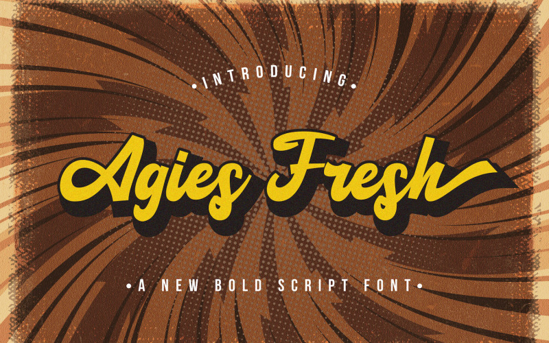 Download Шрифт "Agies Fresh - Retro Bold Cursive Font" / Agies Fresh - Retro Bold Cursive Font - Шрифт на тему графика retro,cursive,lettering,bold,script,calligraphy,vintage,handlettering,handdrawn,groovy,typeface,classic,80s,sporty,hipster