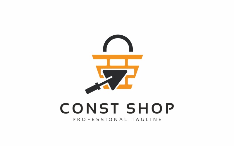 Download Шаблон логотипа "Construction Shop Logo Template" / Construction Shop Logo Template - Шаблон логотипа на тему графика architect,architecture,branding,brick,brick logo,business brand,clean,community,company,construct,construction,construction logo,corporate,engineer,engineering,graphic design,locator,marketin