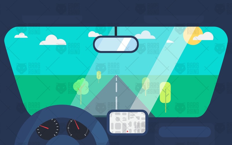 Download Vector "Long Road - Vector Image" / Long Road - Vector Image - Vector на тему графика illustration,design,display,summer,vector,travel,dashboard,salon,tree,technology,urban,interior,background,automobile,transportation,stripe,speed,hud,road,journey,isolated,ride,transport,vehi