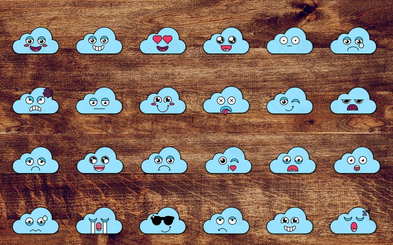 Download Набор иконок "Nice Cloud Smiles Set Icon" / Nice Cloud Smiles Set Icon - Набор иконок на тему nature illustration,design,cute,nature,vector,love,color,collection,comic,happy,cool,pack,clip art,blue,social,cloud,white,data,icon,drawing,emoji,cartoon,funny,sky,weather,element,contour,outline,s