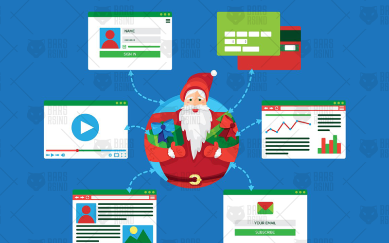 Download Vector "Online Christmas And New Year - Vector Image" / Online Christmas And New Year - Vector Image - Vector на тему графика christmas,card,template,web,vector,advertising,website,mockup,holiday,engagement,app,promotion,business,shop,technology,form,software,video,santa,social,search,service,newsletter,gift,mail,pr