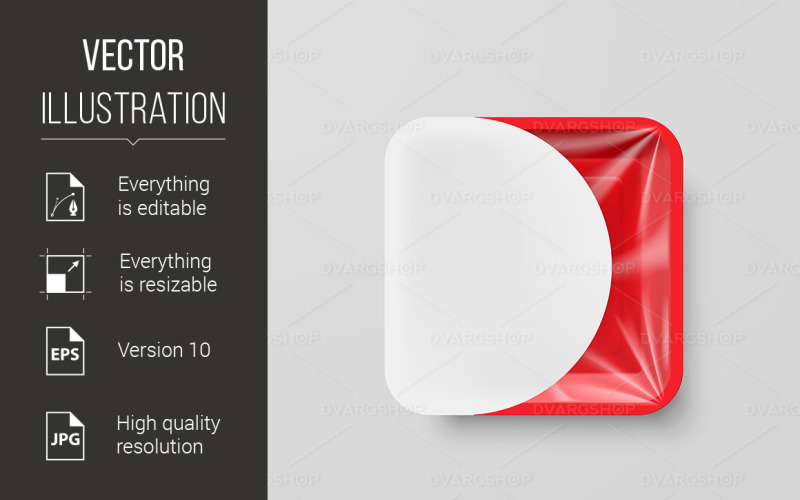 Download Vector "Plastic Food Container - Vector Image" / Plastic Food Container - Vector Image - Vector на тему графика container,plastic,food,empty,red,label,square,white,retail,fast,package,clear,eat,fresh,space,lunch,shiny,background,market,snack
