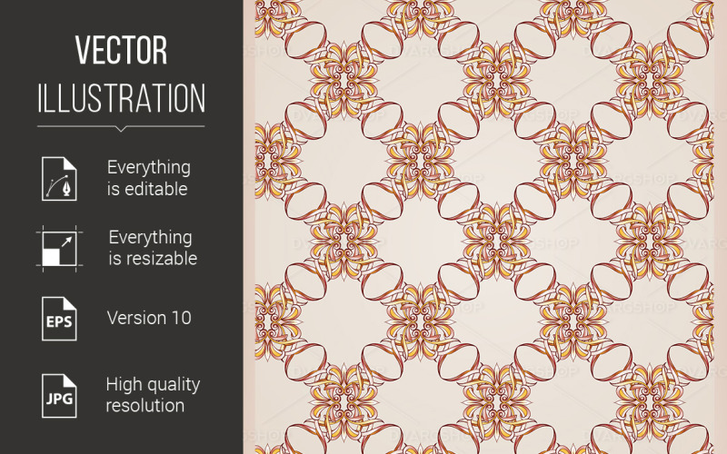 Download Vector "Seamless Pattern with Woven Floral Elements - Vector Image" / Seamless Pattern with Woven Floral Elements - Vector Image - Vector на тему графика seamless,pattern,floral,brown,pink,rose,damask,background,leaf,arabesque,vintage,decor,vine,pastel,art,blossom,detail,swirl,symmetry,asian