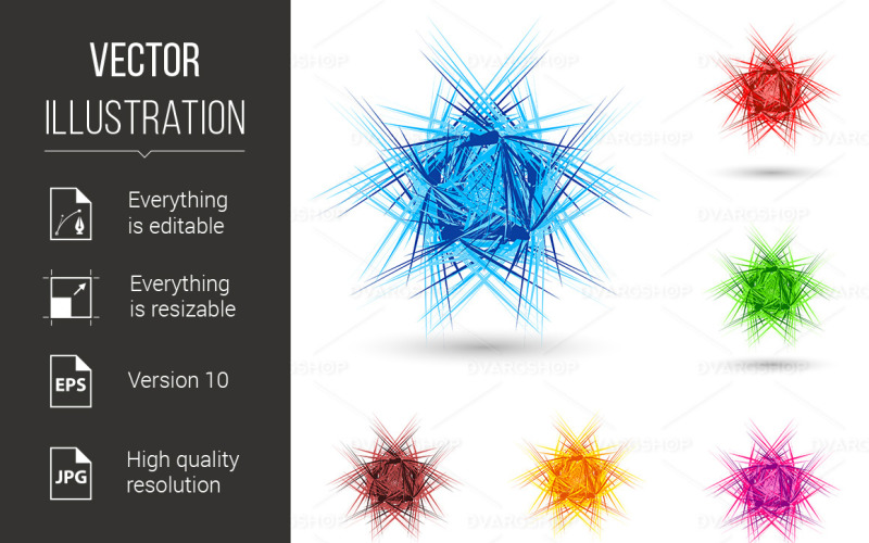 Download Vector "Abstract Fluffy Star - Vector Image" / Abstract Fluffy Star - Vector Image - Vector на тему графика fluffy,star,abstract,white,color,set,fractal,dynamic,fancy,pike,prickly,rough,fantasy,spike,ornament,variation,figure,style,emblem,sharp