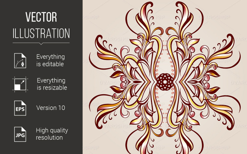 Patrón de flores de Henna - Imagen vectorial