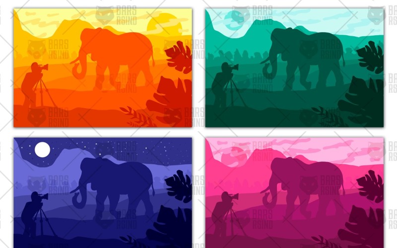 Download Vector "Photographer photographs elephant - Vector Image" / Photographer photographs elephant - Vector Image - Vector на тему графика wildlife,wild,photographer,photo,elephant,desert,scene,landscape,hill,savanna,animal,travel,mountain,land,sun,horizon,skyline,sunset,sunrise,tropical