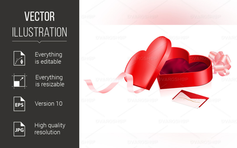 Download Vector "Red Box in Heart Shape - Vector Image" / Red Box in Heart Shape - Vector Image - Vector на тему графика box,shape,heart,red,gift,white,illustration,pink,isolated,case,marriage,background,expensive,message,wedding,engagement,luxury,macro,lover,symbol