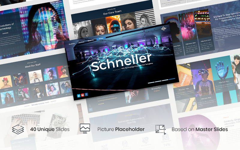 Schneller - IT és technológia bemutató PowerPoint sablon