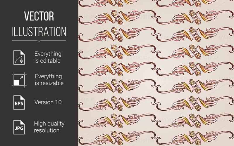 Download Vector "Seamless Floral Pattern - Vector Image" / Seamless Floral Pattern - Vector Image - Vector на тему графика seamless,pattern,florid,yellow,brown,floral,pastel,rose,pink,decorative,weave,damask,flourish,asia,style,curve,texture,natural,curl,tapestry