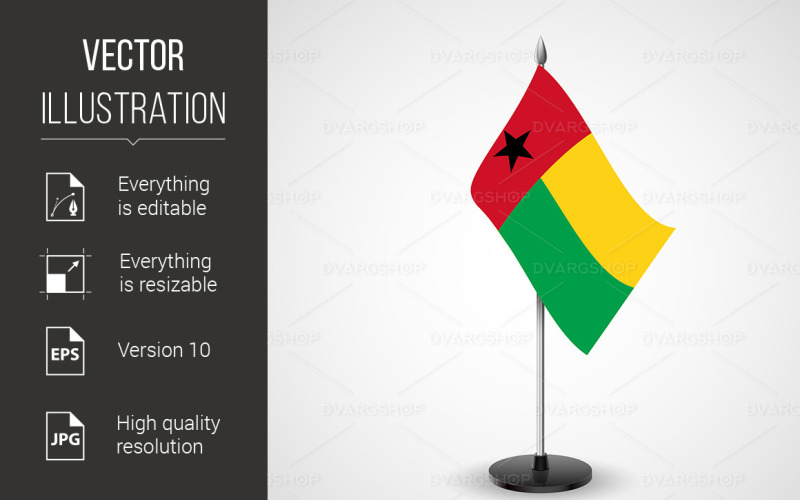 Staatstabel Vlag van Guinee-Bissau - Vector Afbeelding