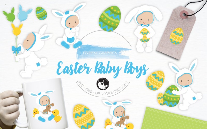 Download Vector "Easter Baby Boys illustration pack - Vector Image" / Easter Baby Boys illustration pack - Vector Image - Vector на тему графика illustration,vector,graphics,clipart,clip art,baby,icon,ribbon,easter,eps,eggs,prettygrafik,boys,easter baby boys,baby boys