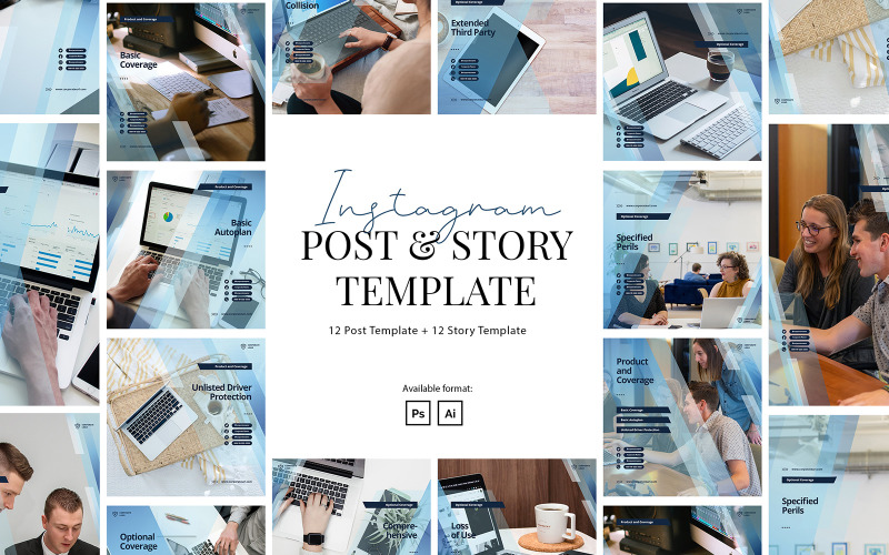 Download Шаблон для соцсетей "Elegant Corporate Instagram Post Story Template for Social Media" / Elegant Corporate Instagram Post Story Template for Social Media - Шаблон для соцсетей на тему графика instagram,post,story,elegant,modern,creative,business,company,corporate,brand,simple,template,puzzle instagram,instagram for company,elegant company,modern company,instagram for business,busi