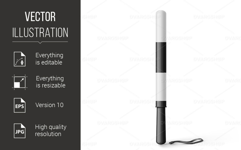 Download Vector "Traffic Stick - Vector Image" / Traffic Stick - Vector Image - Vector на тему графика traffic,stick,illustration,white,police,forbidden,safe,detour,striped,cop,car,road,regulation,danger,logo,guard,gesture,control,policeman,protection