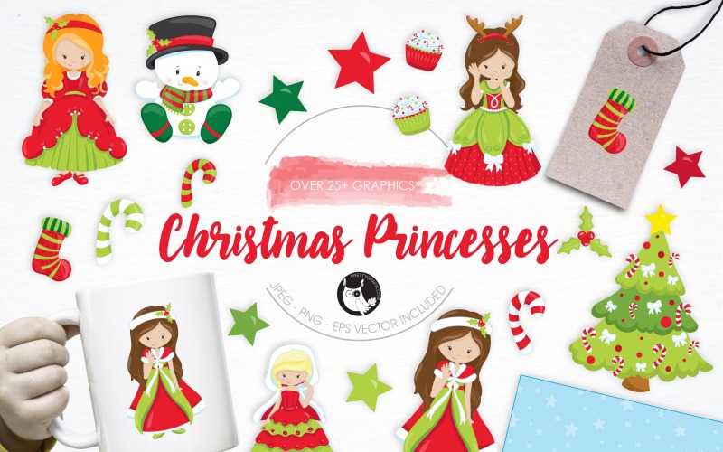 Illustrations de princesses de Noël - Image vectorielle