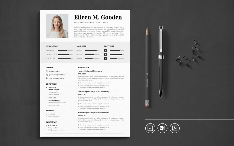 Download Резюме "Professional CV Vol.17 Resume Template" / Professional CV Vol.17 Resume Template - Резюме на тему графика resume,cv,minimalist,professional,modern,elegant,minimal,business,hiring,company,job,entrepreneur,indesign,word,corporate,hire,professional cv,cv resume template,cv resume bundle,minimalist c
