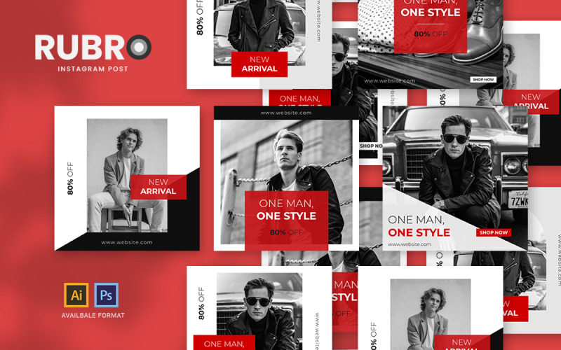 Download Шаблон для соцсетей "Rubro, Instagram Post Template for Social Media" / Rubro, Instagram Post Template for Social Media - Шаблон для соцсетей на тему графика banners and ad,corporate,discount,fashion,flat,google,google adwords,home,instagram,multipurpose,multipurpose intagram,promotion,promotional,promotions,special day sale,urban,urban design,urb