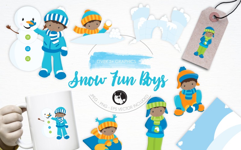 Download Vector "Snow Fun Boys illustration pack - Vector Image" / Snow Fun Boys illustration pack - Vector Image - Vector на тему графика christmas,illustration,winter,vector,graphics,clipart,clip art,snow,icon,snowman,castle,eps,prettygrafik,boys,snow fun boys