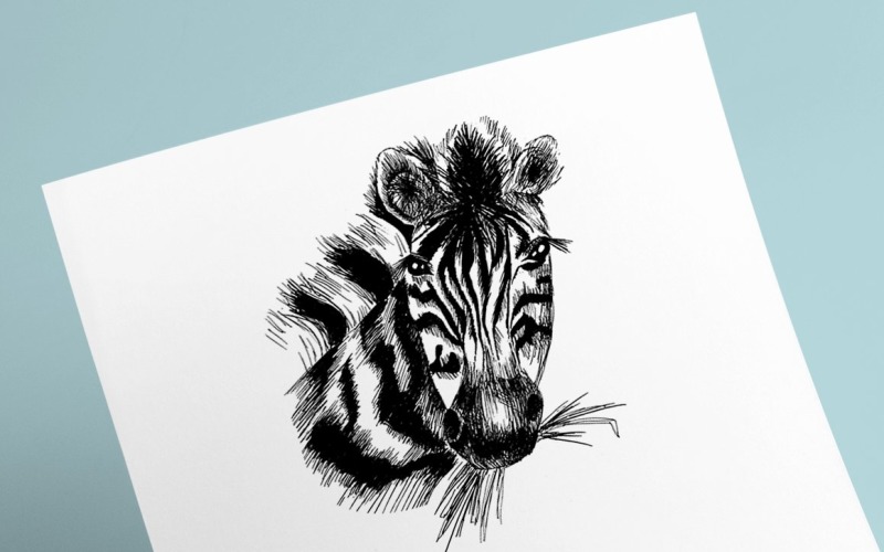 Download Иллюстрация "African Zebra Sketch - Illustration" / African Zebra Sketch - Illustration - Иллюстрация на тему графика zebra,vector,head,icon,print,mammal,stallion,africa,black,striped,illustration,design,art,zoo,silhouette,wild,fabric,textile,fashion,animal