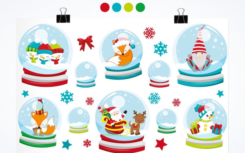 Download Vector "Christmas Crystal Ball - Vector Image" / Christmas Crystal Ball - Vector Image - Vector на тему графика scrapbook,scrapbooking,clipart,clip art,snowflakes,snowman,fox,prettygrafik,christmas clipart,vector art,christmas dwarf,snow globes,reindeers