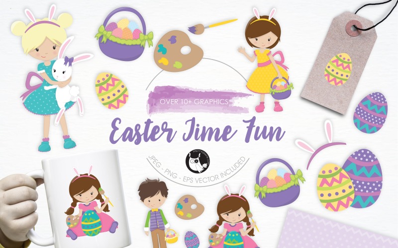 Download Vector "Easter Time Fun illustration pack - Vector Image" / Easter Time Fun illustration pack - Vector Image - Vector на тему графика fun,illustration,kids,vector,graphics,clipart,clip art,icon,bunny,easter,painting,eps,eggs,prettygrafik,easter time fun