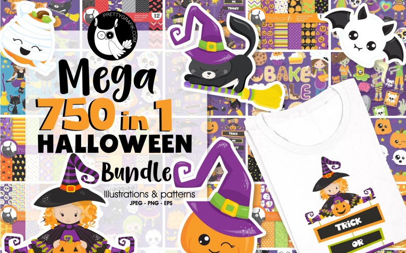 Graphique Halloween Bundle 750 en 1 - Image vectorielle