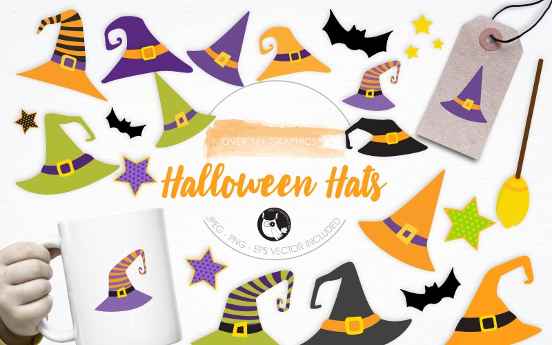 Halloween Hats Illustration Pack - Vector Image
