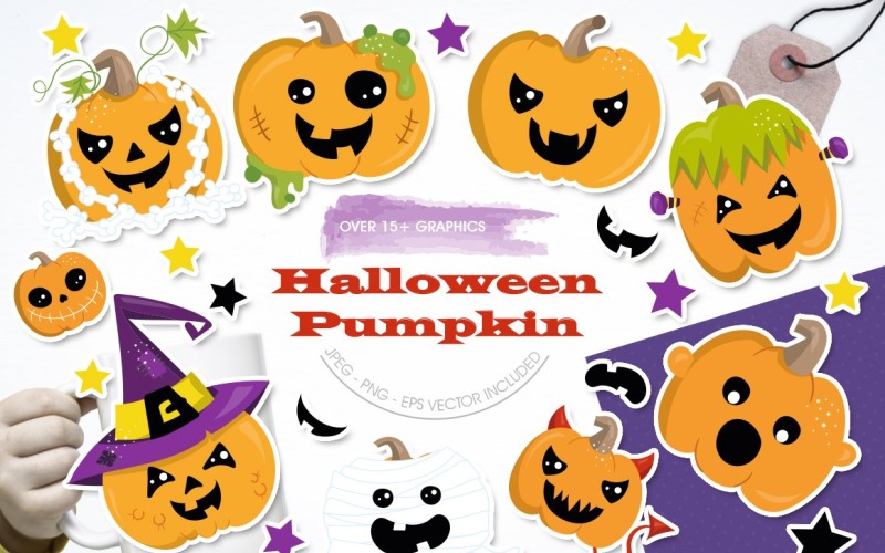 Halloween Kürbis - Vektorbild