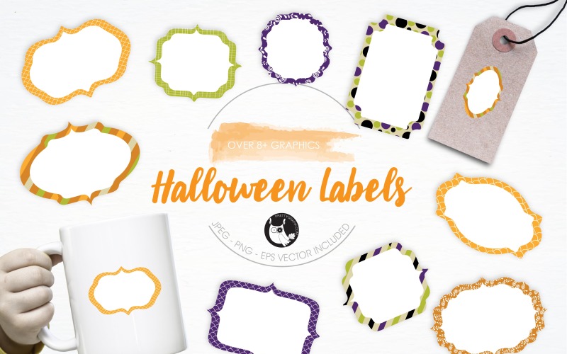 Download Vector "Halloween Labels Illustration Pack - Vector Image" / Halloween Labels Illustration Pack - Vector Image - Vector на тему графика illustration,label,header,vector,graphics,clipart,clip art,icon,halloween,ribbon,banners,eps,theme,prettygrafik,halloween labels