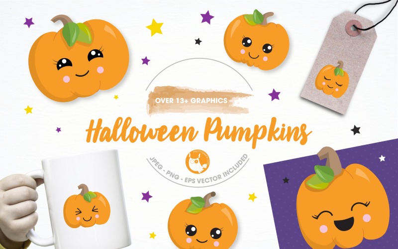 Download Vector "Halloween Pumpkin Illustration Pack - Vector Image" / Halloween Pumpkin Illustration Pack - Vector Image - Vector на тему графика scrapbook,vector,art,clipart,clip art,halloween,pumpkin,scary pumpkin,commercial use,digital art,halloween pumpkin,scary halloween,cute pumpkin