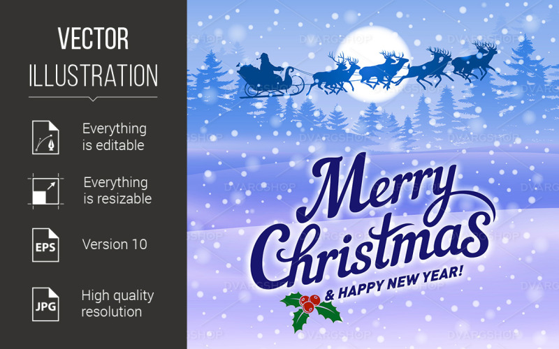 Kerst Wenskaart - Vector Afbeelding