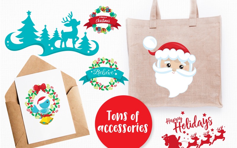 Mega Christmas Bundle, meer dan 1200+ - Vector afbeelding