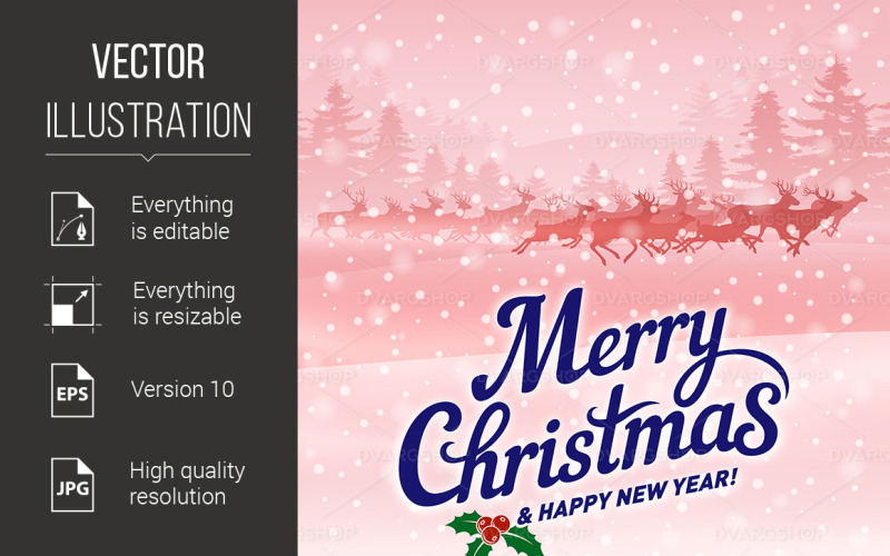Tarjeta de felicitación de Navidad - Imagen vectorial