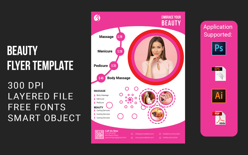 Download Фирменный стиль "Beauty Flyers Volume-2 - Corporate Identity Template" / Beauty Flyers Volume-2 - Corporate Identity Template - Фирменный стиль на тему графика a4,advert,advertisement,beauty,body,care,celebrity,clean,cosmetic,eyelashes,facial,flower,flowers,flyer,hair cutting,ladies,lady,luxury,massage,piercing