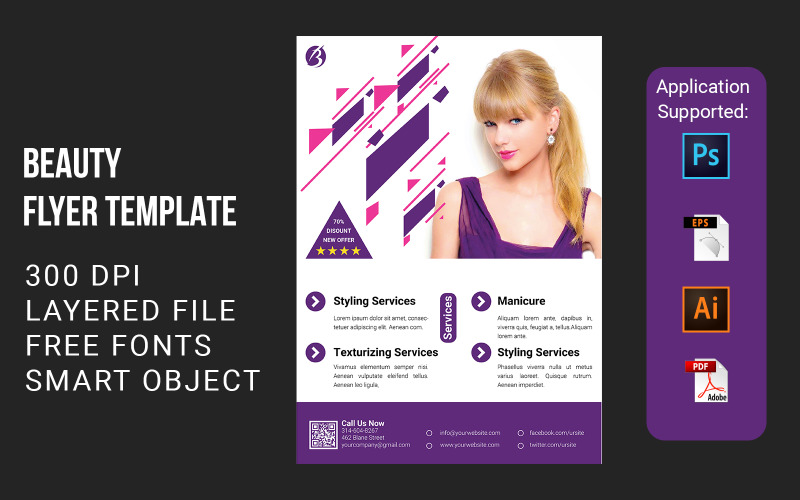 Download Фирменный стиль "Beauty Flyers Volume-3 - Corporate Identity Template" / Beauty Flyers Volume-3 - Corporate Identity Template - Фирменный стиль на тему графика a4,advert,advertisement,beauty,beauty salon,care,celebrity,chic,clean,cosmetic,elegant,eyelashes,facial,female,feminine body,flower,flowers,flyer,hair cutting,lady