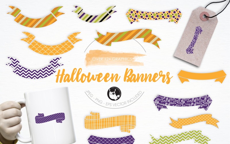 Download Vector "Halloween Banners Illustration Pack - Vector Image" / Halloween Banners Illustration Pack - Vector Image - Vector на тему графика illustration,label,header,vector,graphics,clipart,clip art,icon,halloween,ribbon,banners,eps,theme,prettygrafik,halloween banners