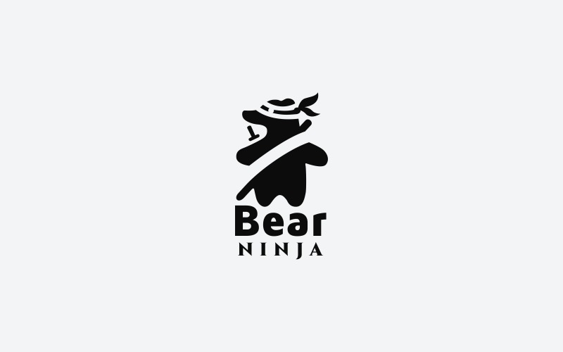 Download Шаблон логотипа "Bear Ninja Logo Template" / Bear Ninja Logo Template - Шаблон логотипа на тему графика bear,bear logo,cute,grizzly bear,polar bear,brand,branding,characters,creativity,focus,fun,iconic,japan,japanese,mascot,memorable,ninja,simple,speed,super