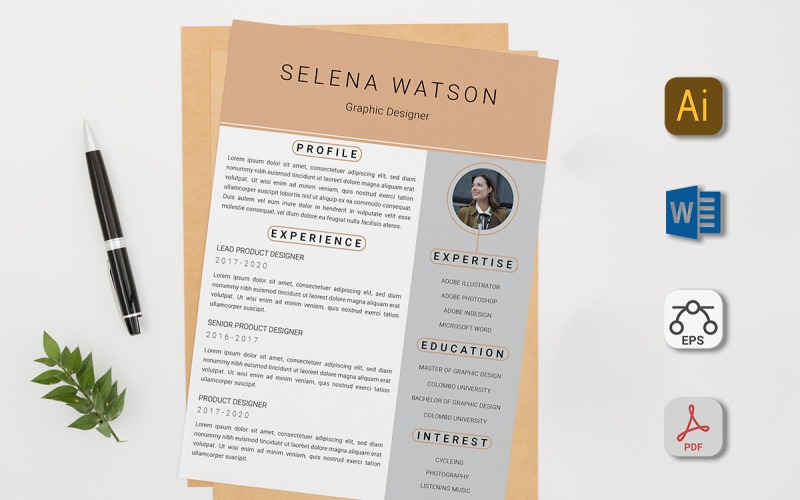 Clean Simple Minimalist Resume with Cover Letter Resume Template