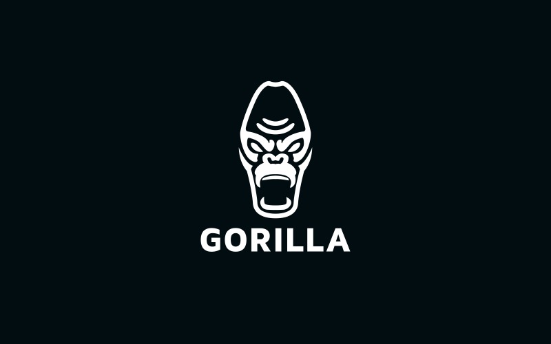 Download Шаблон логотипа "Gorilla Logo Template" / Gorilla Logo Template - Шаблон логотипа на тему графика angry,animals,ape,beast,big,branding,chimp,club,creative,design,gorilla,graphic,head,icon,king kong,logo,mascot,media,monkey,brave