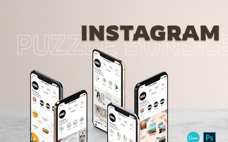 Download Шаблон для соцсетей "Instagram Puzzle Bundle Social Media Template" / Instagram Puzzle Bundle Social Media Template - Шаблон для соцсетей на тему графика canva,canva template,instagram,instagram template,story,stories,ig template,stories template,instagram stories,ecommerce,puzzle,puzzle template,sale,sale poster,shop,online shop,social,social