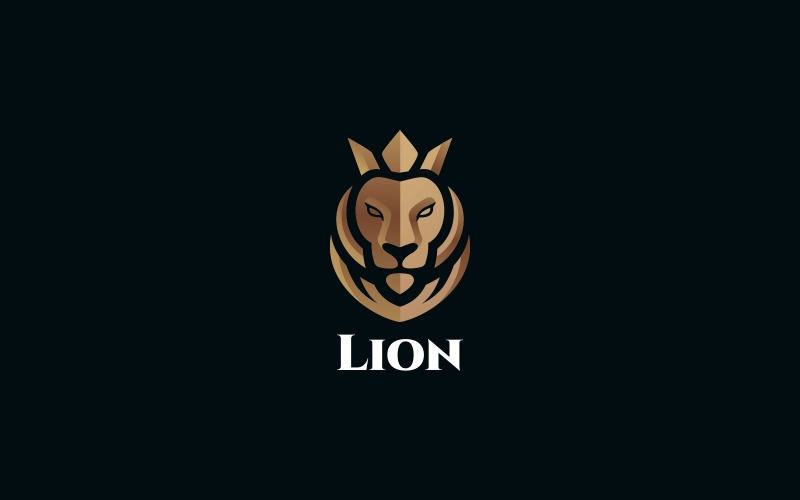 Download Шаблон логотипа "Lion King Logo Template" / Lion King Logo Template - Шаблон логотипа на тему графика animal,animals,beast,big cat,club,creative,crown,design,face,gold,golden,graphic,head,hotel,jungle,king,lion,logo,luxury,mascot