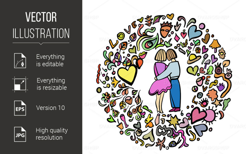 Download Vector "Loving Couple - Vector Image" / Loving Couple - Vector Image - Vector на тему графика couple,love,doodle,loving,illustration,color,silhouette,holiday,cartoon,valentine,abstract,beauty,celebration,design,woman,wedding,concept,vector,romance,beautiful