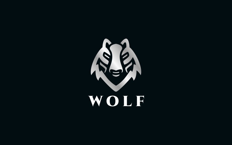 Modèle de logo tête de loup