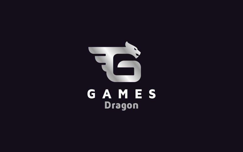 Modello di logo del drago della lettera G